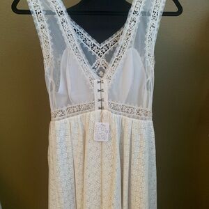 Free People Chic Ivory Lace Dress